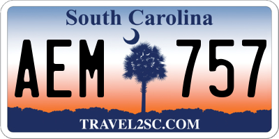SC license plate AEM757