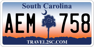 SC license plate AEM758