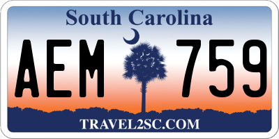 SC license plate AEM759