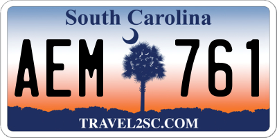 SC license plate AEM761