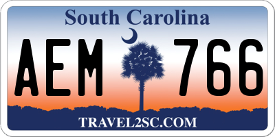 SC license plate AEM766