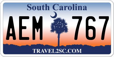 SC license plate AEM767