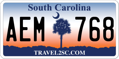 SC license plate AEM768