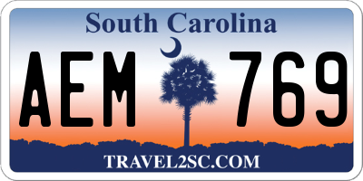 SC license plate AEM769