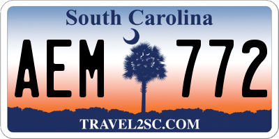 SC license plate AEM772