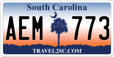 SC license plate AEM773