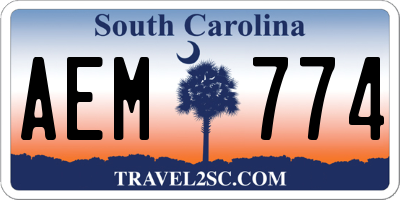 SC license plate AEM774