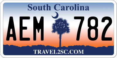 SC license plate AEM782