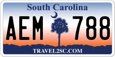 SC license plate AEM788