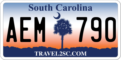 SC license plate AEM790