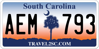 SC license plate AEM793