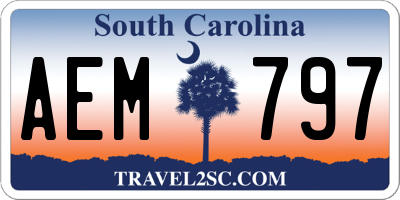SC license plate AEM797