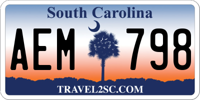 SC license plate AEM798