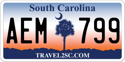 SC license plate AEM799