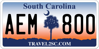 SC license plate AEM800