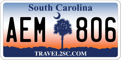 SC license plate AEM806