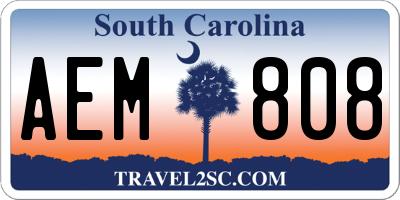 SC license plate AEM808
