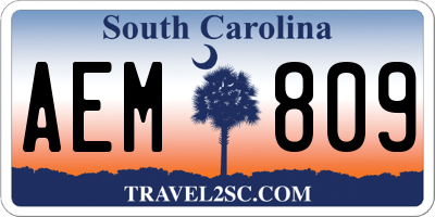 SC license plate AEM809