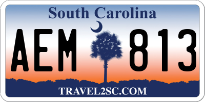 SC license plate AEM813