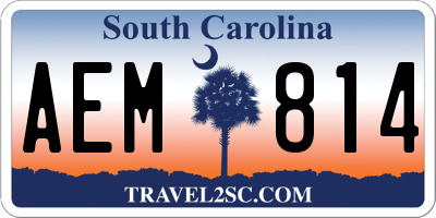 SC license plate AEM814