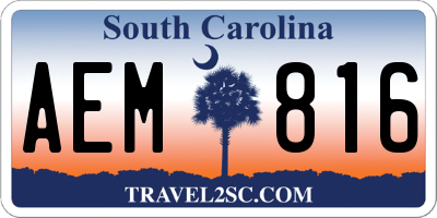 SC license plate AEM816
