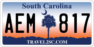 SC license plate AEM817