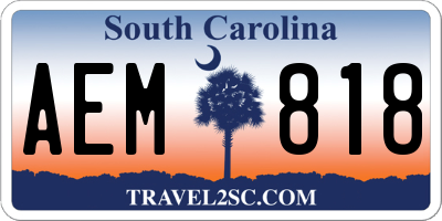 SC license plate AEM818