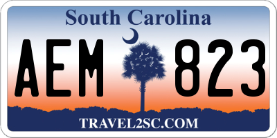 SC license plate AEM823