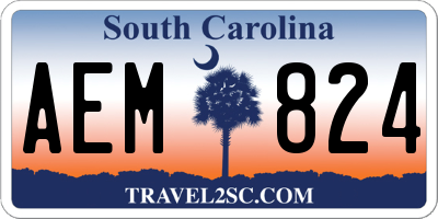 SC license plate AEM824