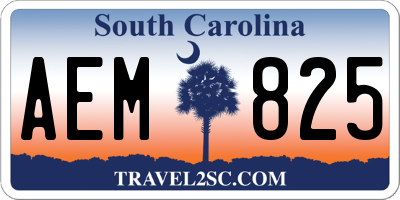 SC license plate AEM825