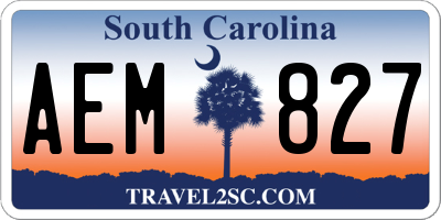 SC license plate AEM827