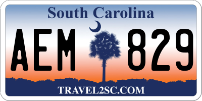 SC license plate AEM829