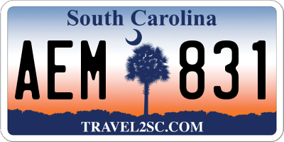 SC license plate AEM831