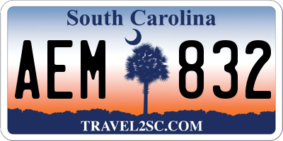 SC license plate AEM832