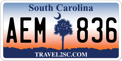SC license plate AEM836