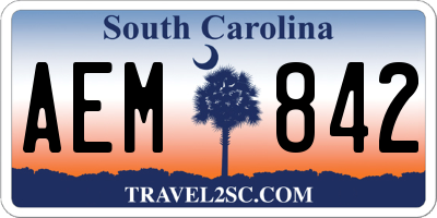 SC license plate AEM842