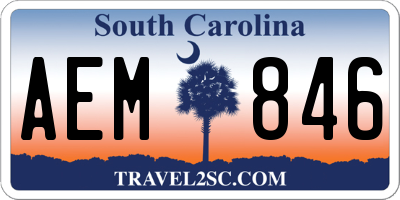 SC license plate AEM846