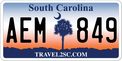 SC license plate AEM849