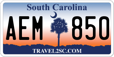 SC license plate AEM850