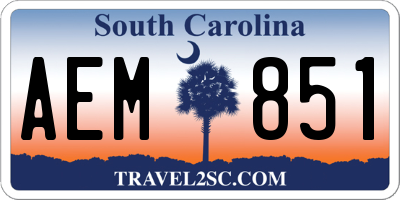 SC license plate AEM851