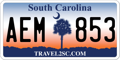 SC license plate AEM853
