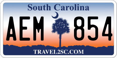 SC license plate AEM854