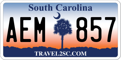 SC license plate AEM857