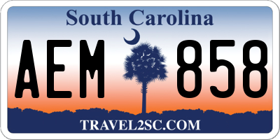 SC license plate AEM858