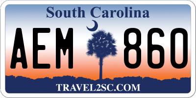 SC license plate AEM860