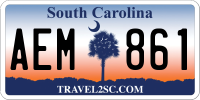 SC license plate AEM861