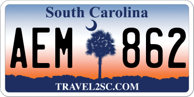 SC license plate AEM862