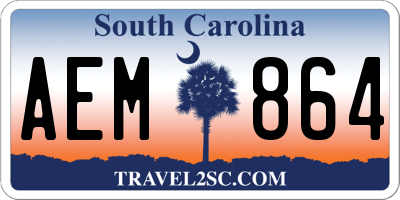 SC license plate AEM864