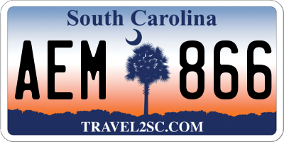 SC license plate AEM866