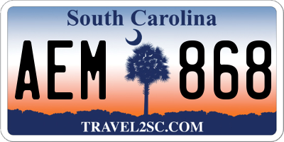SC license plate AEM868